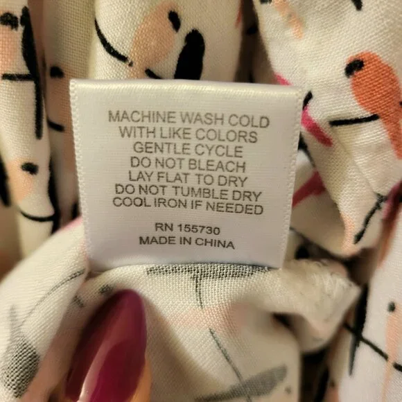 Women's LS Spring Flowy Office Career Button Down Birds Parrot Print Shirt Sz 1X - Picture 8 of 10